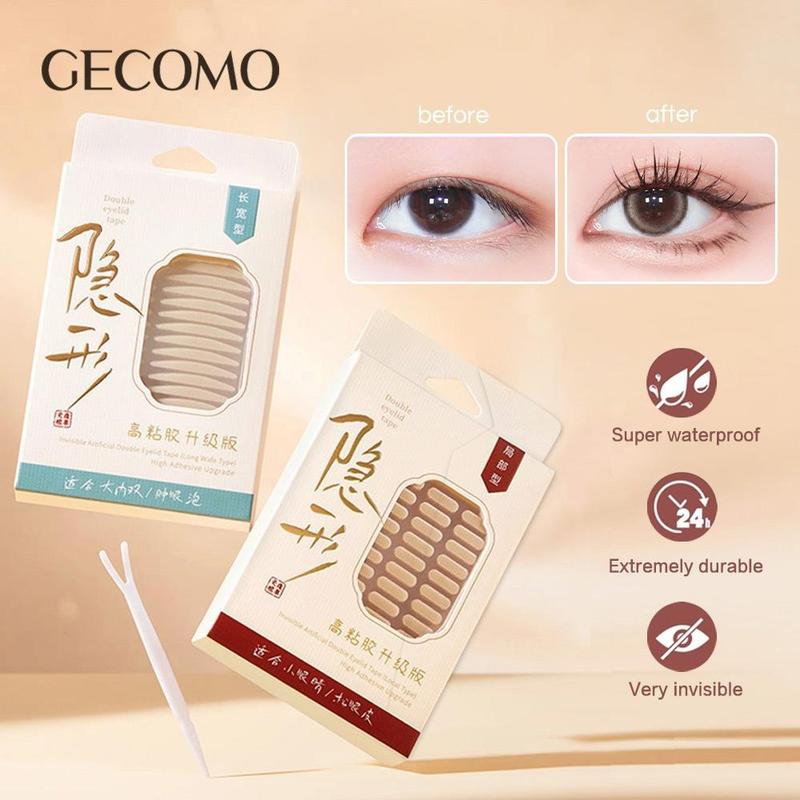  Miếng Dán Hai Mí GECOMO Tự Nhiên Và Vô Hình Có Thể Điều Chỉnh Hình Dạng Mắt Chất Kết Dính Mạnh Không Thấm Nước Băng Dính Hai Mí Liền Mạch Nữ Mỹ Phẩm 
