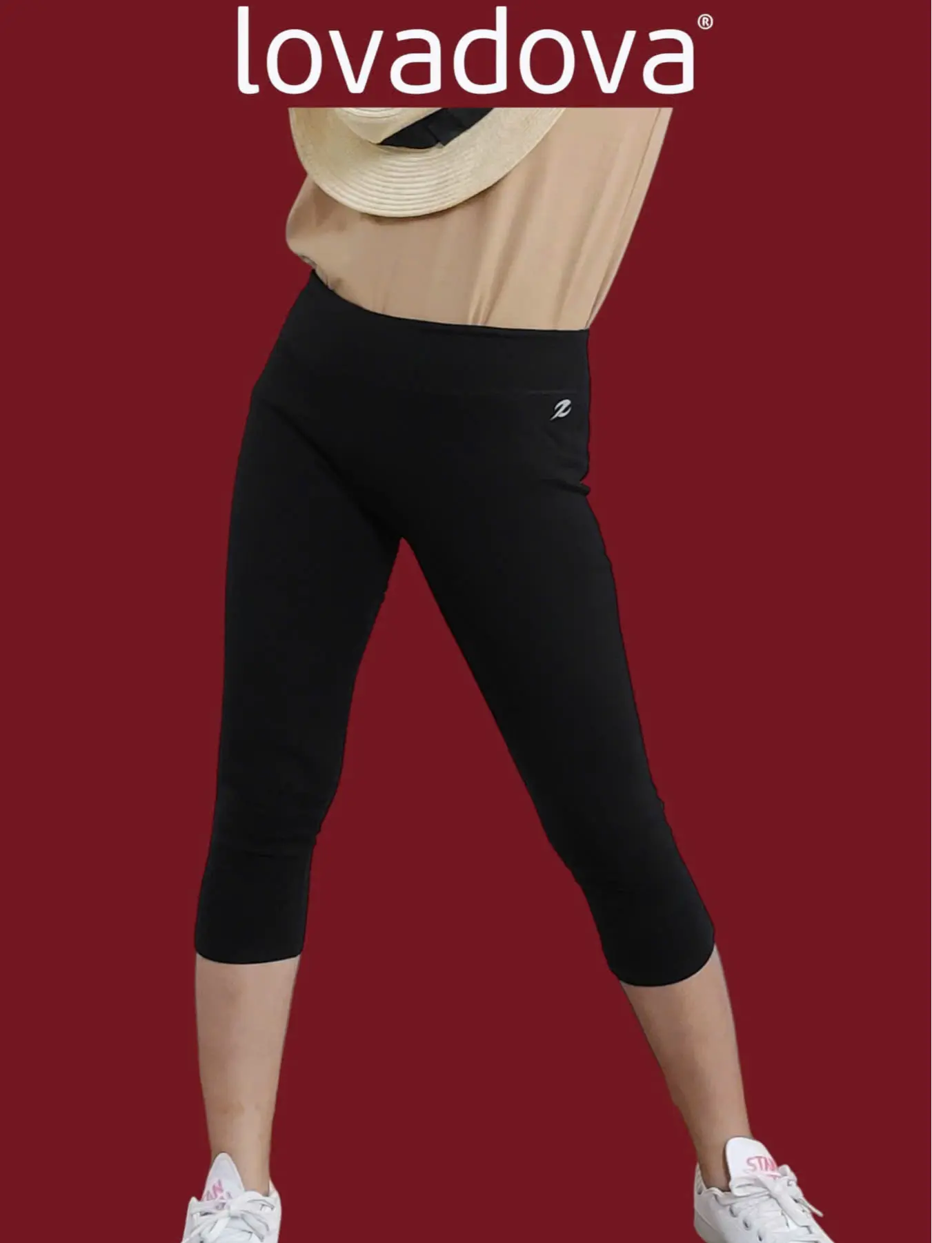 Quần tâjp legging màu xám / đen vải cotton Lovadova GT03C001