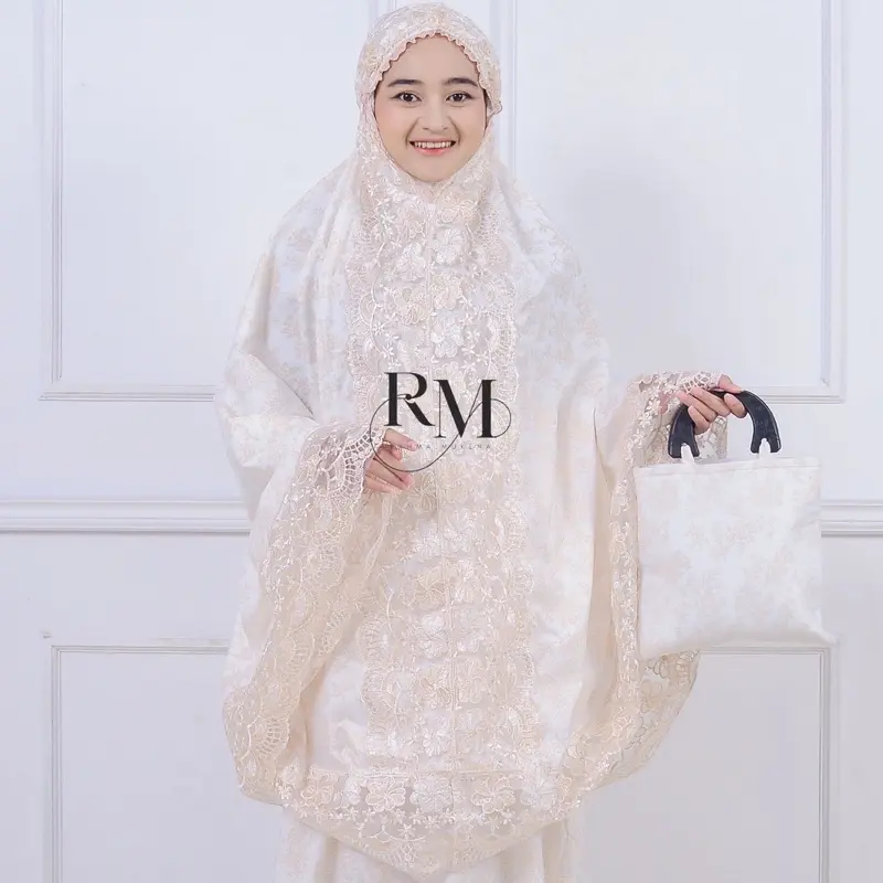Mukena Rahma Dewasa Jumbo Katun Foil Renda Tileu Jamer Mewah Jumbo Cantik