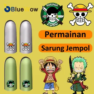 BlueWow Sarung Luffy&Zoro  tangan gaming profesional Bocah topi jerami sarung tangan jari ultra-tipis dan tahan lama, terbuat dari kain perak super konduktif, tahan keringat, cocok untuk semua game seluler finger  game