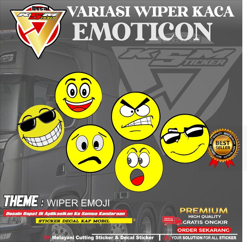variasi wiper kaca emot/emoji kipas kaca mobil 0