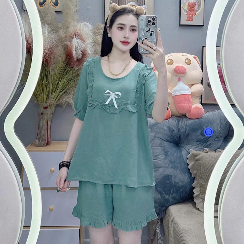 đồ bộ pijama tay ngắn yếm nơ trẻ trung, xinh đẹp, nhẹ nhàng 6