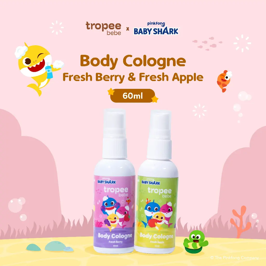 TROPEE BEBE X PINKFONG BABY SHARK BODY COLOGNE 60ML / PEWANGI BAYI ANAK