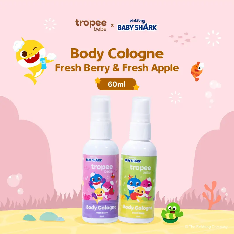 TROPEE BEBE X PINKFONG BABY SHARK BODY COLOGNE 60ML / PEWANGI BAYI ANAK 0