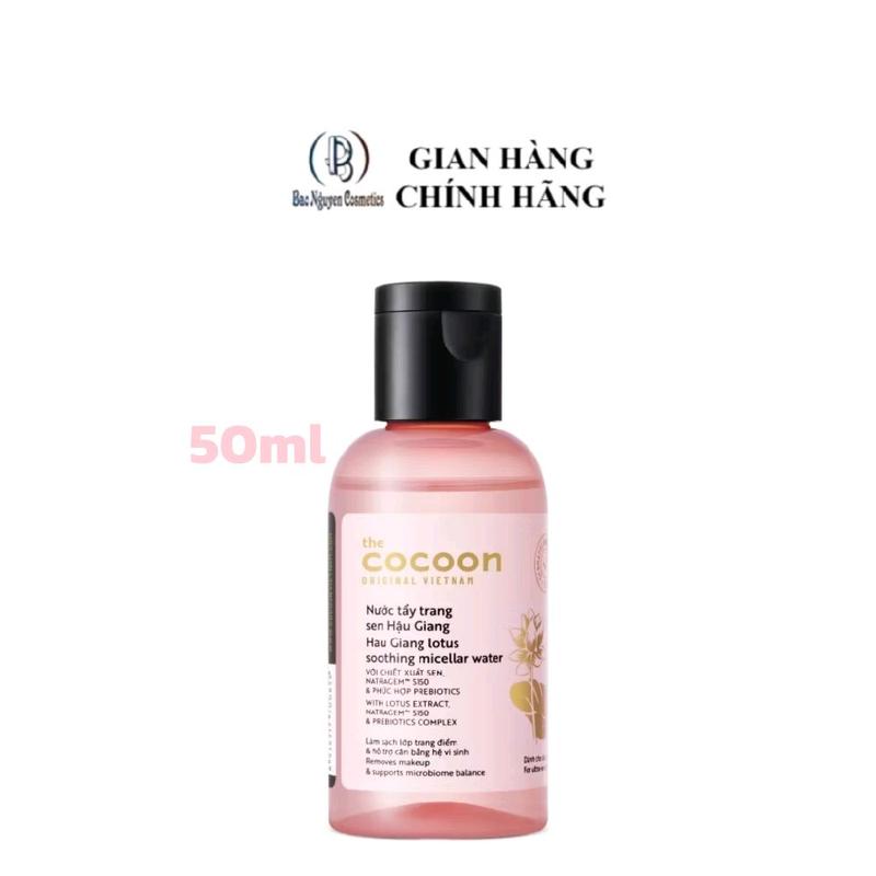 Chính Hãng Dùng Thử Nước tẩy trang sen Hậu Giang Cocoon 50ml dành cho da nhạy cảm,giúp tẩy sạch lớp trang điểm