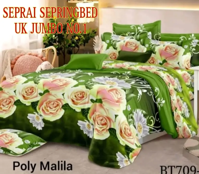 SEPRAI 180X200 SATU SET MURAH LENGKAP 2 SARUNG BANTAL 1 SARUNG GULING SEPRAI ADEM TIDAK LUNTUR