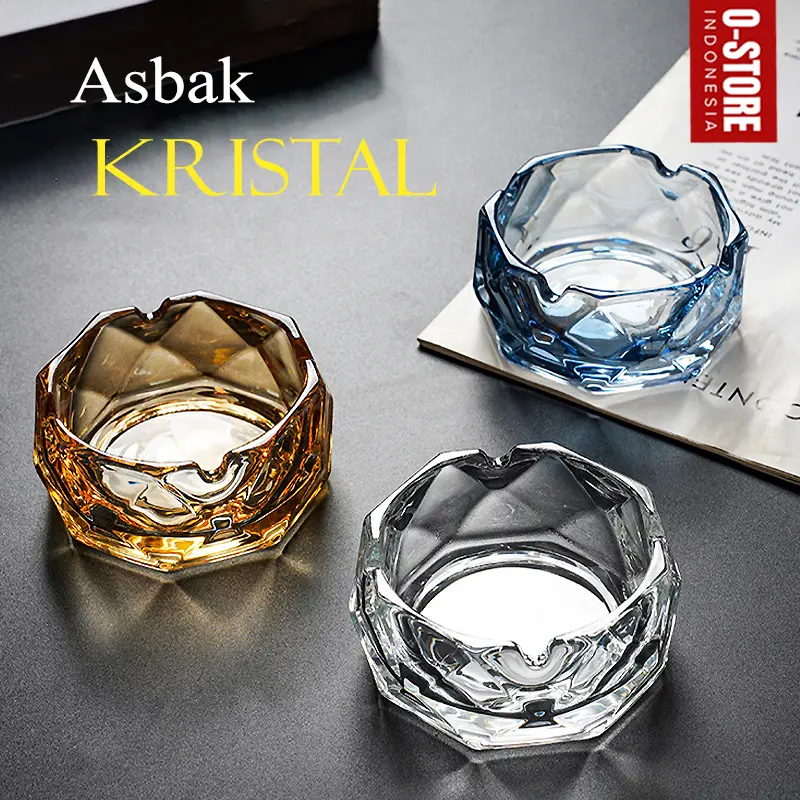 Asbak Kaca Kristal Asbak Kaca Tebal Gift Kado Wadah Abu Tempat Abu Asbak Unik Glass Ashtray Milan 0