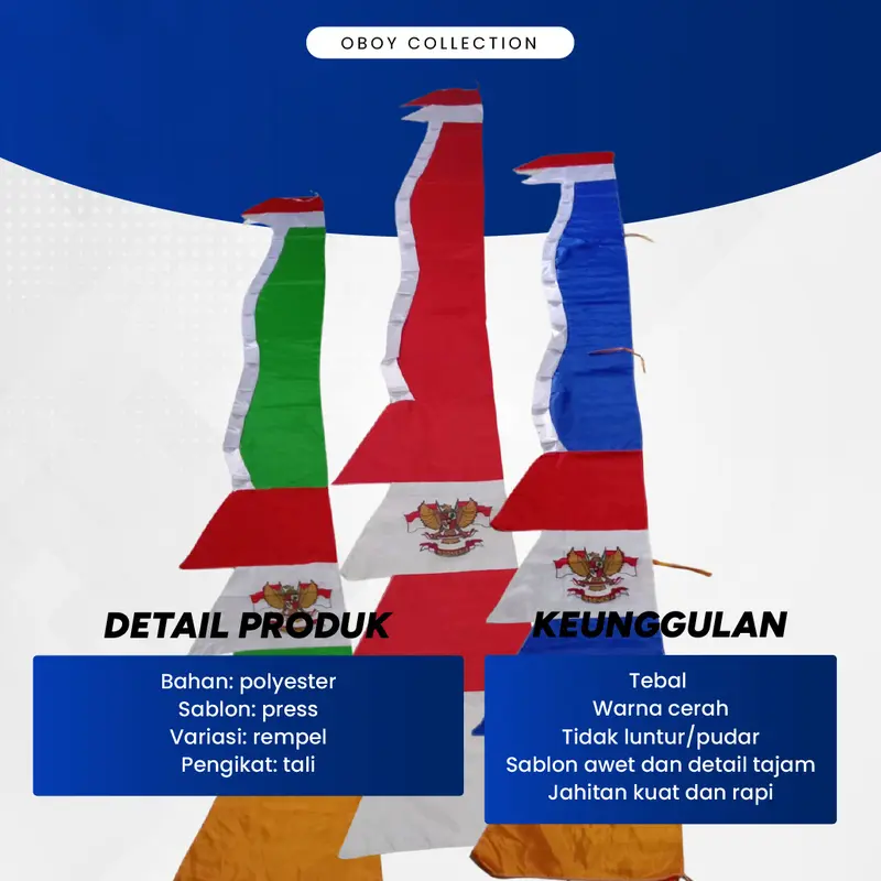 Bendera Indonesia Umbul Umbul Merah Putih Mode Kuda Laut Umbul-Umbul Motif Garuda 2
