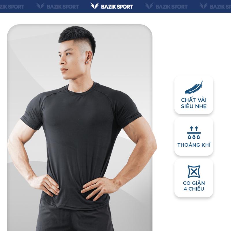 Áo Thun Thể Thao Nam BAZIK Relax Fit Co giãn 4 Chiều, Vận Động Thoải Mái, Tập Gym, Tập Thể Dục - Trang Phục Sport Top