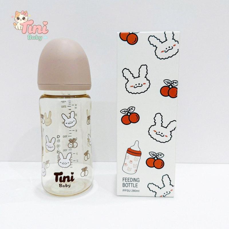 [DolPhinKid] Bình Sữa TiNi Baby PPSU Sticker Ngộ Nghĩnh 200ml / 280ml – Thiết Kế Cổ Rộng Dễ Sử Dụng
