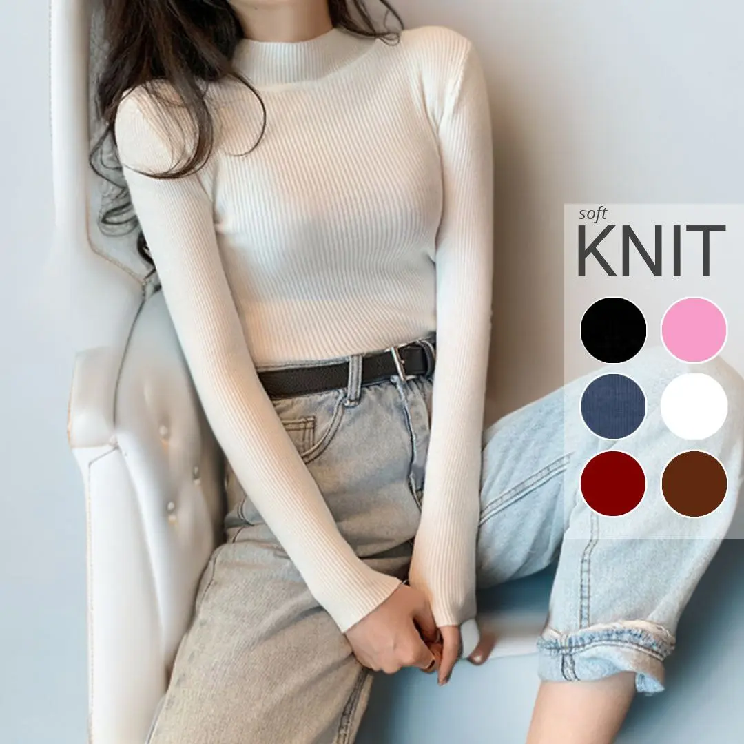 Atasan Knitwear Panjang Inner Sweater Rajut Polos Wanita Turtleneck Long Sleeve Bahan Halus MY915 - inner wanita softknit import lengan panjang Baju Bulat Nyaman Top Kerah outfit  vintage turtleneck  women