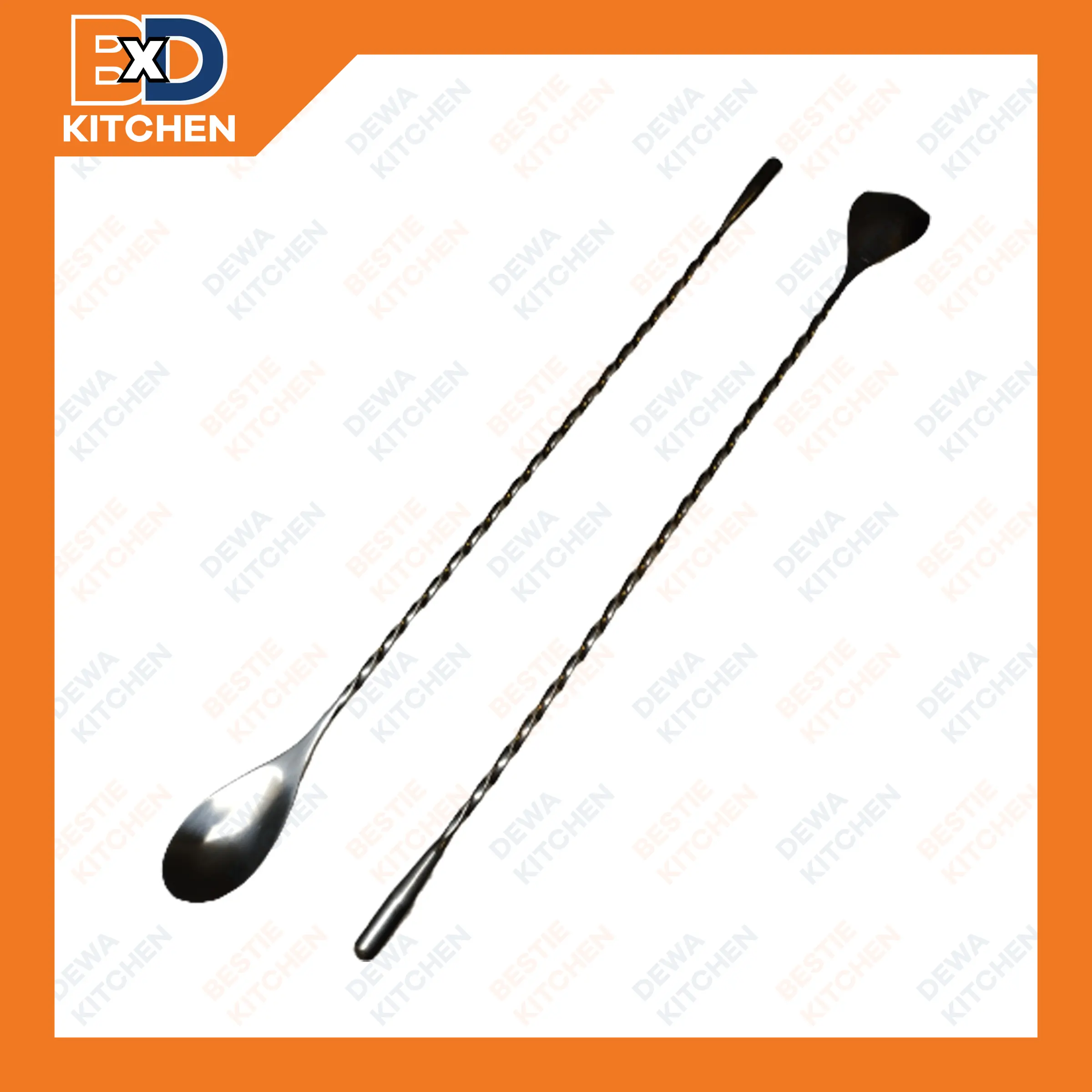 Long Bar Spoon Stirrer Sendok Panjang Pengaduk Minuman Stainless Steel