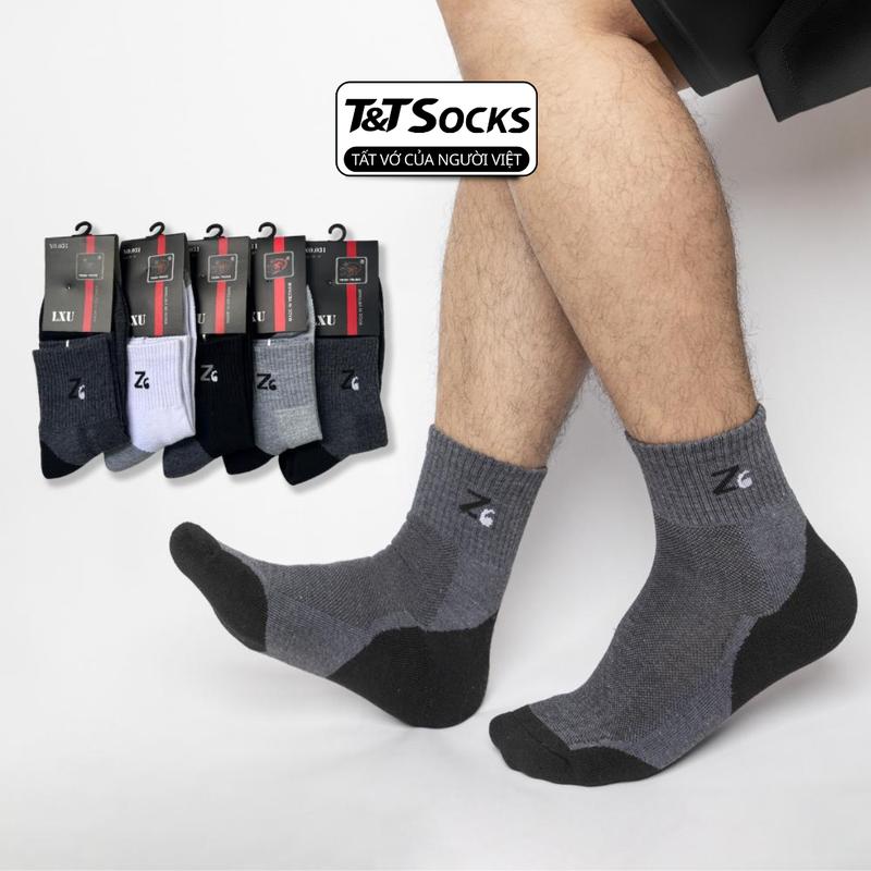 Combo 5 Đôi Vớ Tất Nam Cổ Trung Z6 Lót Nỉ Dày Xù T&T SOCKS Nhiều Màu Thấm Hút Êm Ái Khử Mùi - NAM030