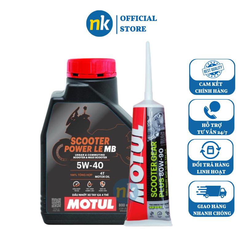Combo Nhớt xe tay ga Motul Scooter Le 5W40 800ml + Motul Gear Oil 120ml nhớt máy tổng hợp và nhớ hộp số xe tay ga Dầu Nhớt Dầu