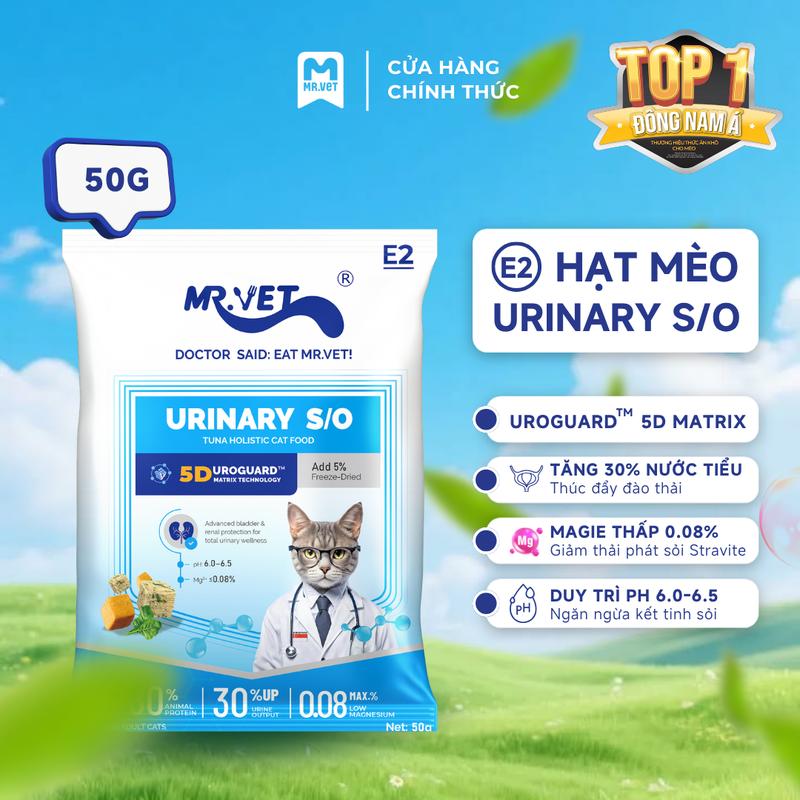 Hạt Holistic Mr.Vet Thế hệ E2 Urinary S/O Chăm sóc Tiết niệu Gói 50G với 30%…