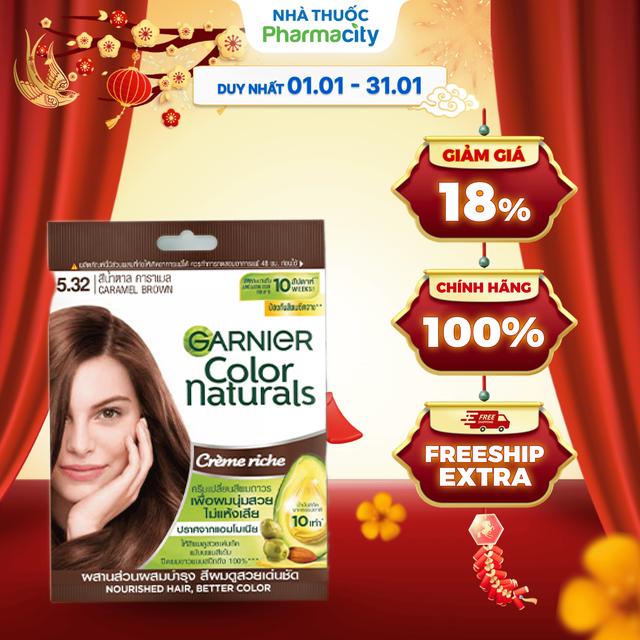  Kem nhuộm tóc GARNIER màu 5.32 Nâu Caramel 30ml+30g gói 