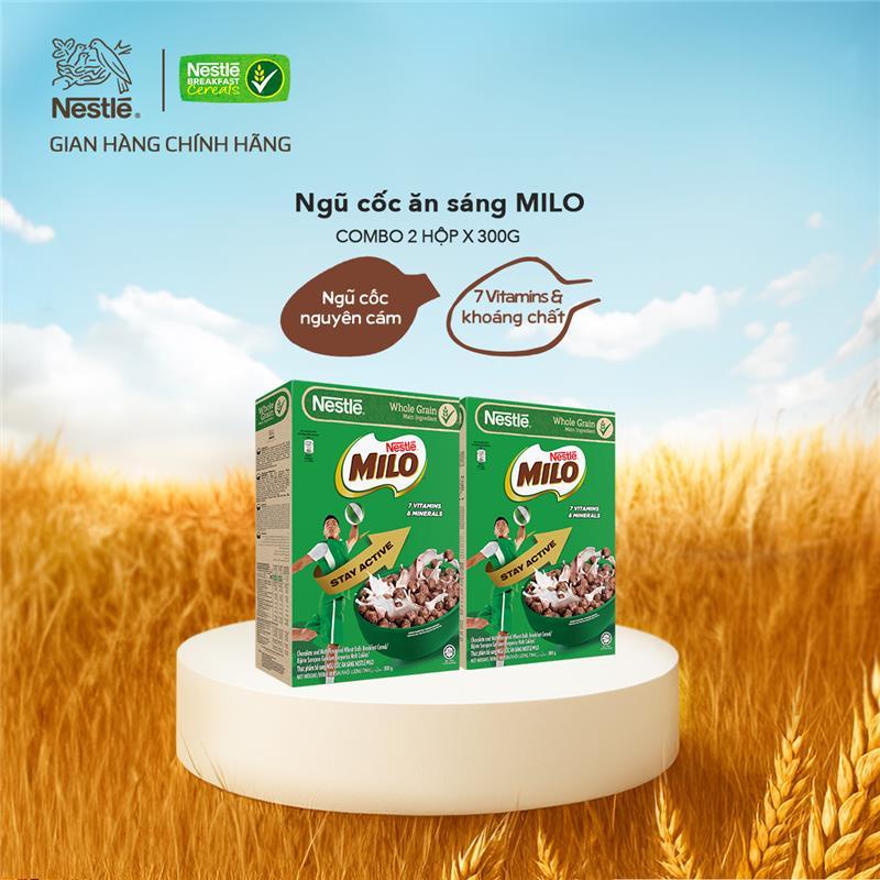 Nestlé VN Combo 2 Ngũ cốc ăn sáng MILO Hộp 300g -ST