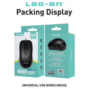 LOG-ON MOUSE LO-M200 WIRED KABEL  OPTICAL MOUSE USB 1000DPI pc Computer