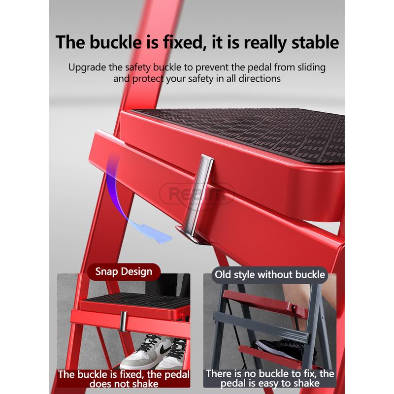 REAIM Tangga 6 Step Premium Rumah Lipat Ladder  Besi Lipat Household Steel Ladder/ Tangga Lipat Aluminium tangga besi 7
