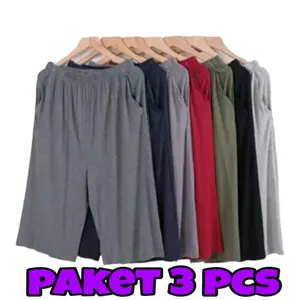 PAKET 3 PCS CELAMIS PENDEK WANITA JUMBO CELANA PENDEK POLOS RUMAHAN SANTAI SELUTUT