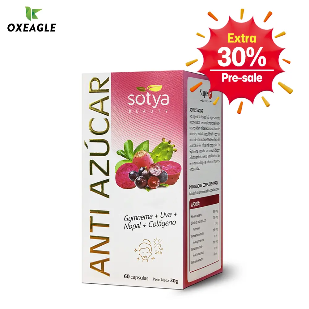 【Sotya Oxeagle】Gymnema+Grape+Collagen Supplement | Natural Plant Extracts | Balance Blood Suugar Levels | Support Healthy Metabolism | Enhance Immunity| 60 Capsules/Bottle | Skin Care