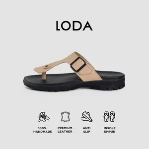 LODA - LD-03 Cream Ivory Sendal Slide Kulit Premium Pria Dewasa Lokal