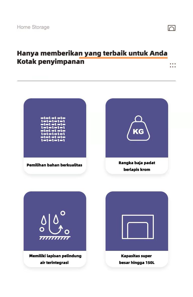 Kotak penyimpanan oxford Bedroom storage box  Pakaian organizer Jumbo Tempat Penyimpanan Multifungsi mainan box storge Bedroom Garments Storage Kotak Simpanan dengan Bingkai Baja Kotak Simpanan Anti Air dan Anti Kelembaban organizer box storage