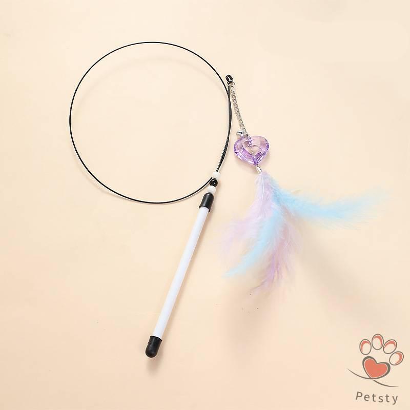 Cat Teaser / Cat Stick / Cat Toy Pink Fish Stick Cats' Favourite / Colourful Feather 3
