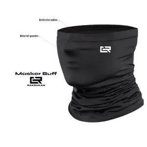 Masker Buff Bandana Pria Pengendara Motor Hitam Polos Tebal