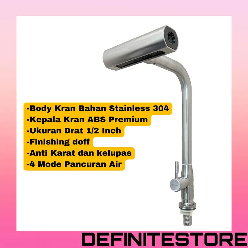 Kran Cuci Piring Kran Dapur Kran Sink 4 Way Air Terjun Kran Angsa Keran Cuci Piring Keran Dapur Stainless SUS 304 Anti Karat Drat Tembok Dan Tanam shower 3