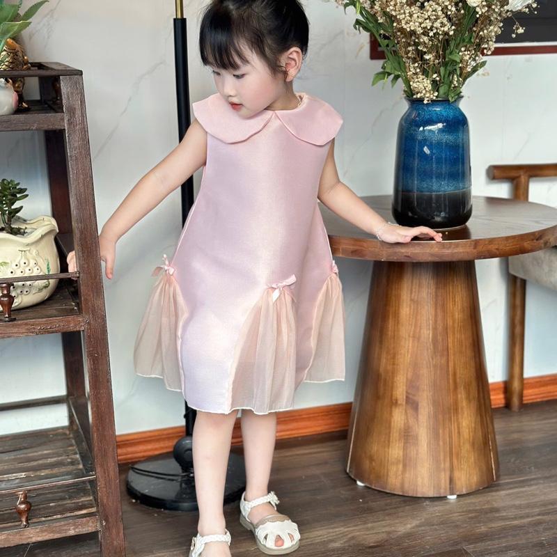 Đầm bé gái, váy bé gái đuôi cá đính nơ bèo cực xinh C90