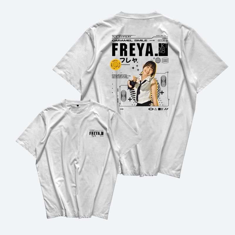 Kaos My Oshi Freya JKT48 - Baju Streetwear - T-Shirt Viral Combed 30s Pria Unisex 1