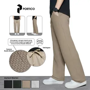 PORTICO - Altera Baggy Loose Pants Korean Style - Rustic Weave - Celana Pria Wanita Unisex - JOG14