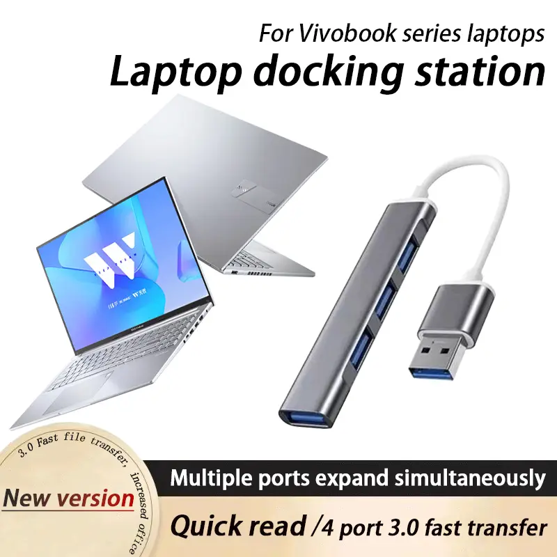For Vivobook series laptop USB 3.0 extender M3400QA/X1505Z/X1605V laptop Type-C multi-interface adapter, 16-inch laptop wireless keyboard/mouse 4-interface USB extender