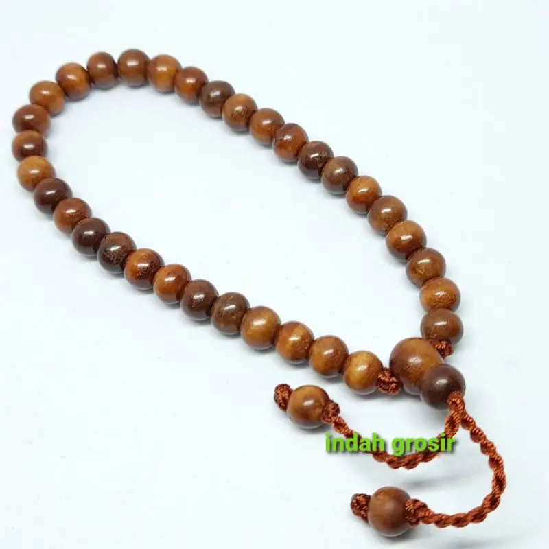 Gelang Kayu San tegi 33butir 6mm natural