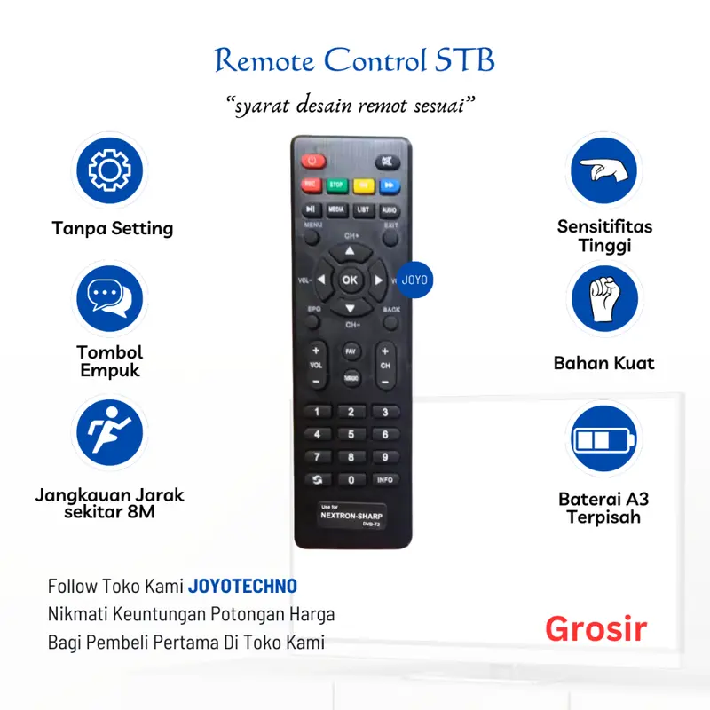 Nextron Remote STB Nextron TR1000 Set Top Box DVBT2 Nextron 2