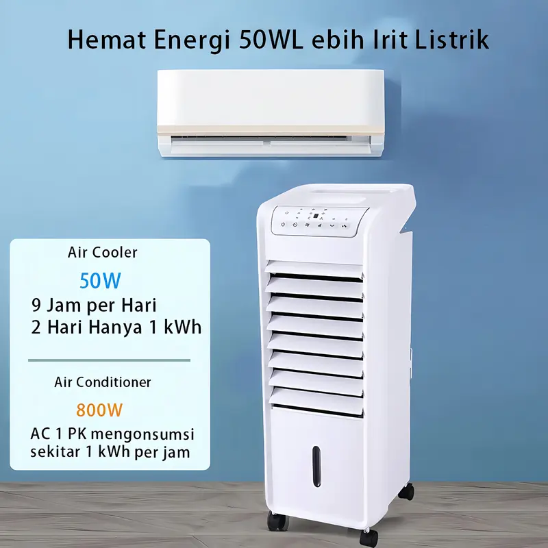 [TURUN HARGA] Midea Air Cooler 6L - Free Two Ice Pack/AC Portable 1 2 Pk Low Watt/Hadiah Gratis/Remote Control/Timer 7 Jam - AC100-A 1