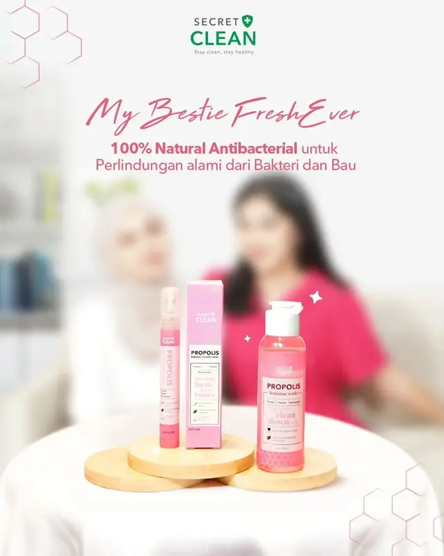 SECRET CLEAN Propolis Feminine Wash | Pembersih Kewanitaan 100ml | Peptide Niacinamide | Clean 6