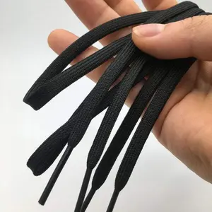 Tali Sepatu Pipih & Bulat Warna Hitam Premium Murah Panjang 1 Meter K-TALI