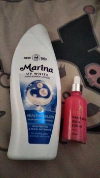 Product Review of PAKET MENCERAHKAN BADAN MARINA UV WHITE HEALTHY AND GLOW DAN HOUSE OF BEAUTY WHITE DOSE BODY SERUM 50 ML NEW YOUTH SKIN REVOLUTION Lotion Tubuh Pencerah from @**￶ 0