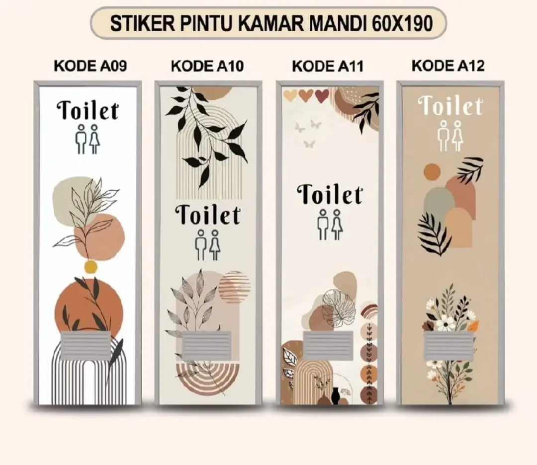 Stiker Pintu WC (Kamar Mandi) Motif Aesthetic /  estetik Sticker