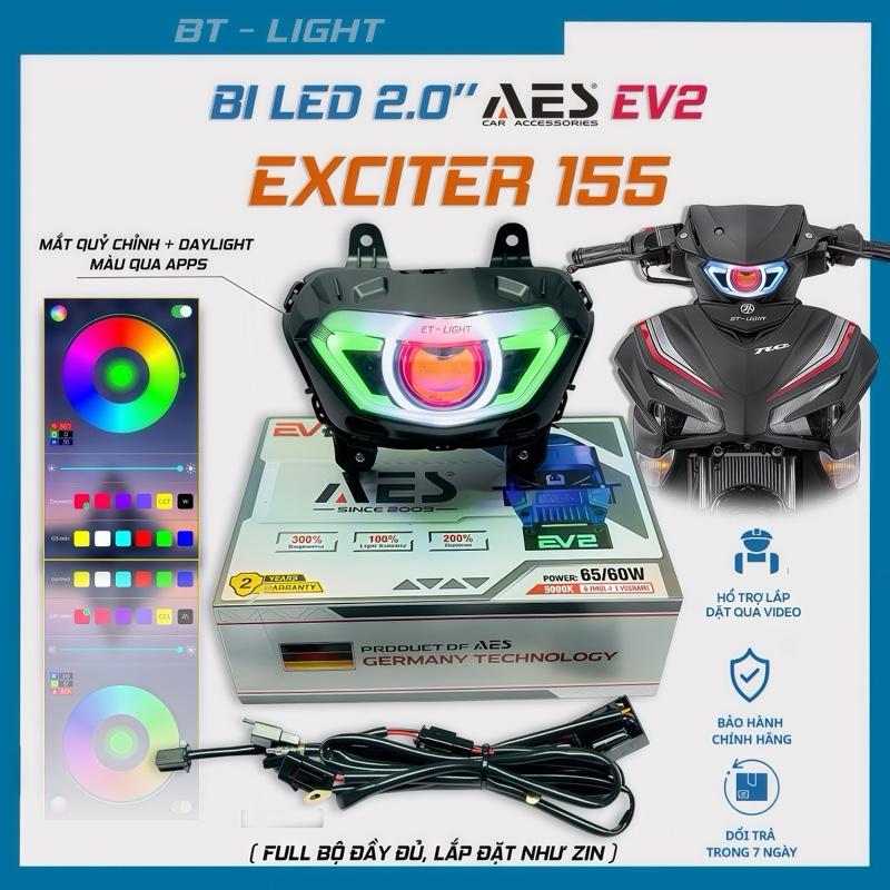 Đèn Bi Cầu AES EV2 2.0 mini lên Exciter 155 mẩu viền Daylight cánh chim Đèn Pha Led