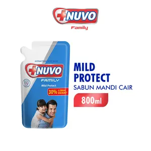 Nuvo Family Sabun Mandi Cair Mild Protect Pouch 800 ml