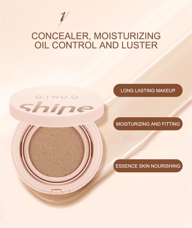 Product Introduction of （Free Gift&NEW）O.TWO.O BB Cream Air Cushion CC Cream Concealer Brighten Makeup Base Long Lasting Foundation Cushion Compact With Makeup Puff Air Cushion BB Cream + Concealer 24