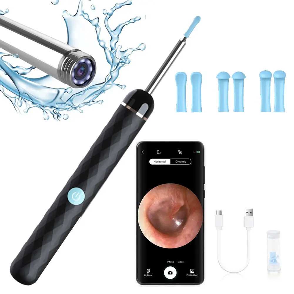 High Precision Ear Wax RemoverTool with Mini Camera LED Light Wireless Otoscope Ear Cleaning Kit  Gift Ear pick  Personal Health Care adult and children  Endoscope 8MP HD Earpick Smart Visual