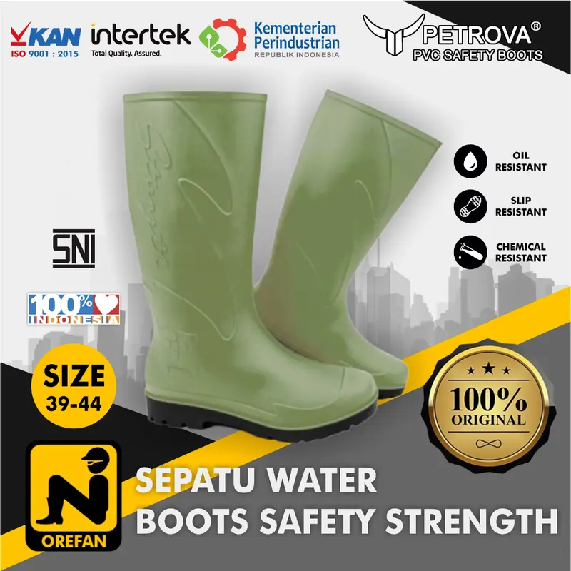Terbaru Sepatu Boots Karet Proyek Safety SNI Berkualitas WATTER ...