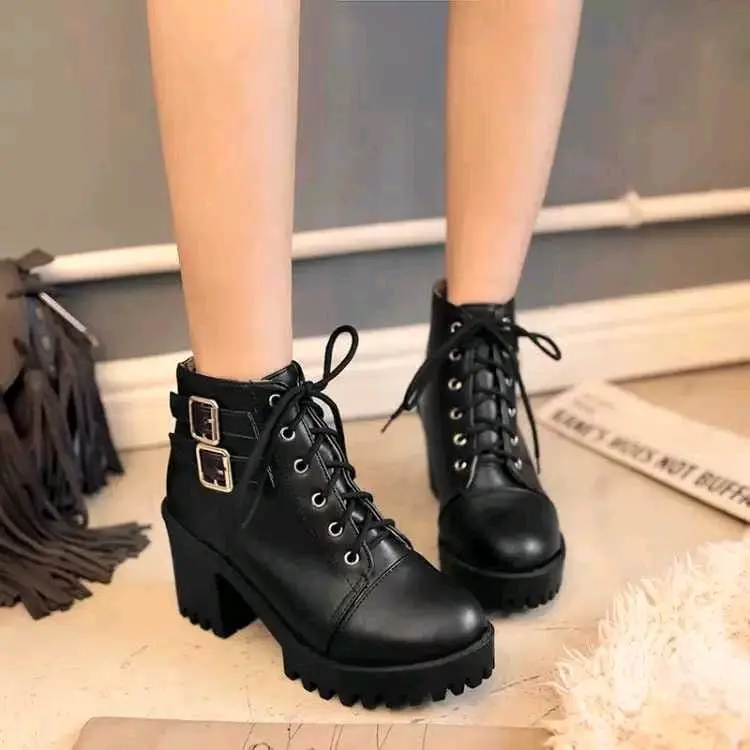 SEPATU BOOTS WANITA KOREA DOUBLE ZIPPER Shoes