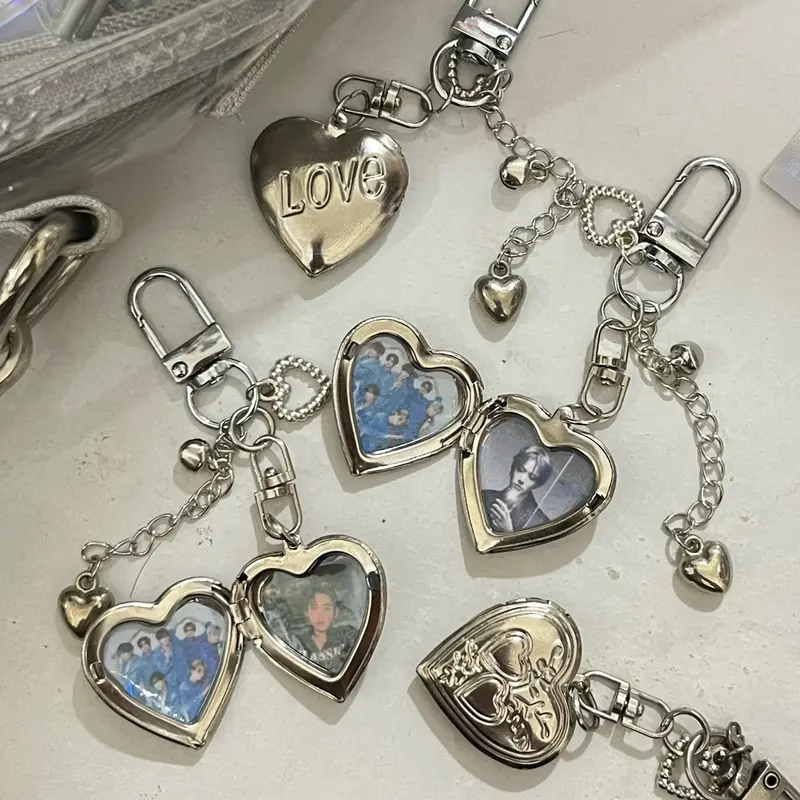 Custom Photo Keychain Locked Heart Gantungan Kunci Hati 3