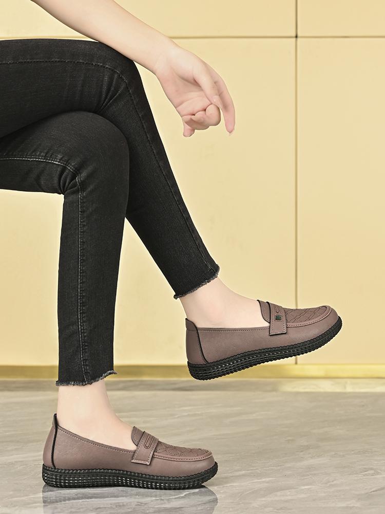 Product Introduction of Sepatu Wanita Flat Shoes Wanita Kulit Korea Kulit Asli Fashion Terbaru Sepatu Kantor Elegan Nyaman Bernapas Ringan Kasual Karet 4