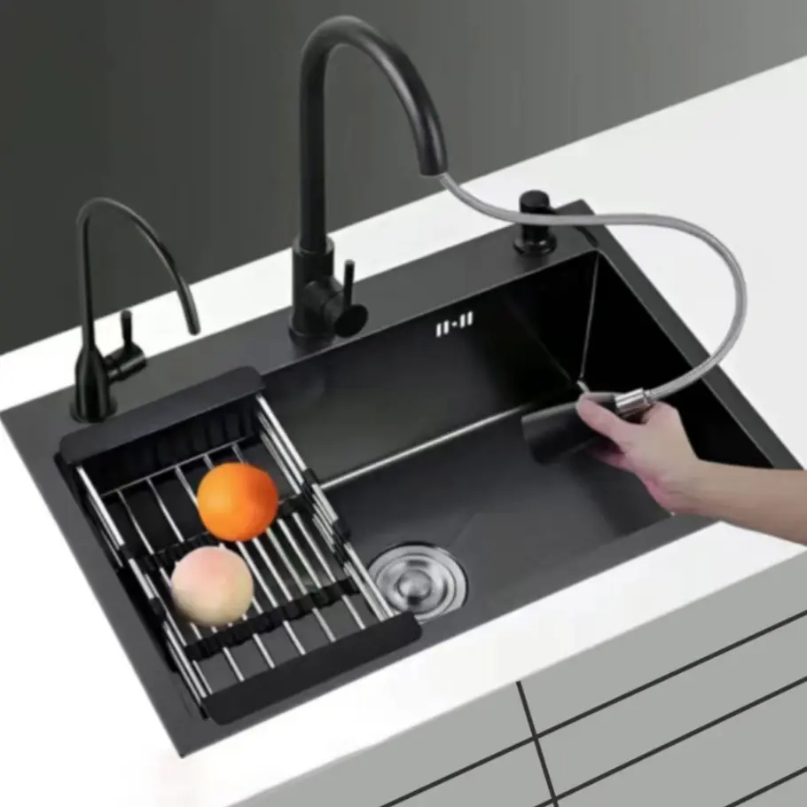 PROMO SUS 304 Kitchen Sink keperakan  Stainless Kitchen Paket Kitchen 8245 / paket kitchen sink kran flexible